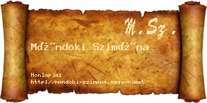 Mándoki Szimóna névjegykártya